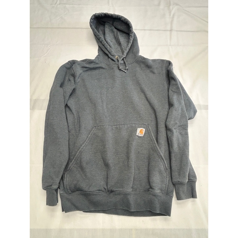 Carhartt Hoodie Mens Small Gray Good Original Fit Logo Pullover Sweatshirt